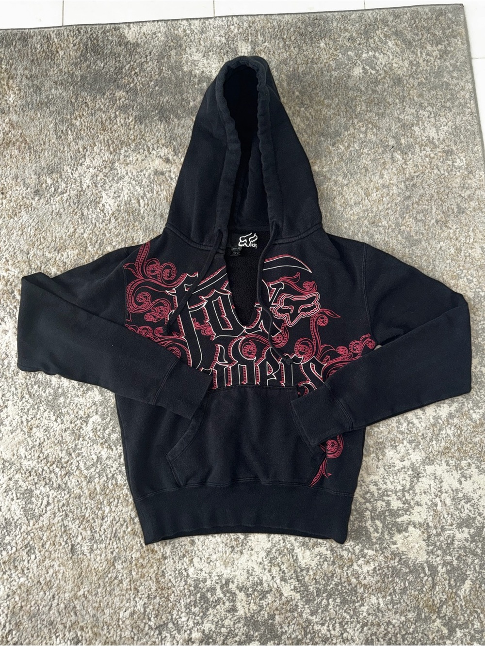 Fox women’s Black Hoodie with Red Graphic XS